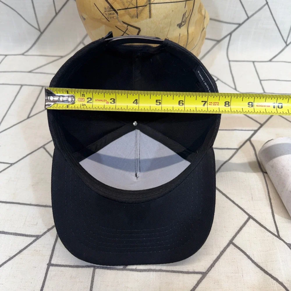 Pink Dolphin Snapback Hat OS Black Palm Tree‎ Wave Graphic Cap